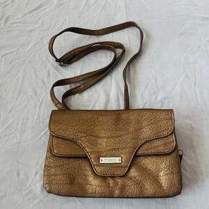 Koltov Metallic Bronze Faux Leather Crossbody Bag